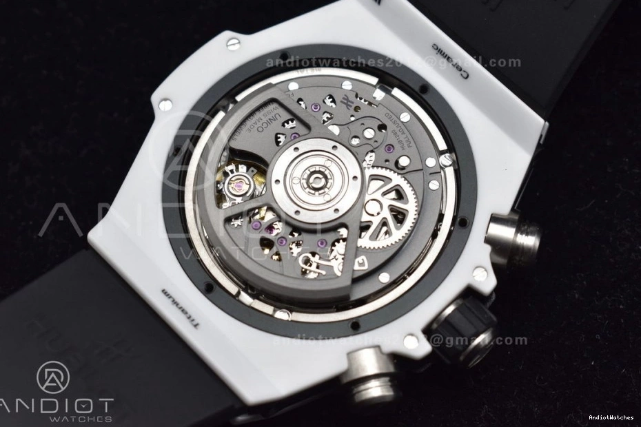 Best Rubber on Unico 516 Edition A Dial Packable 1:1 Ceramic ZF Bang Strap Big Skeleton White White 0814